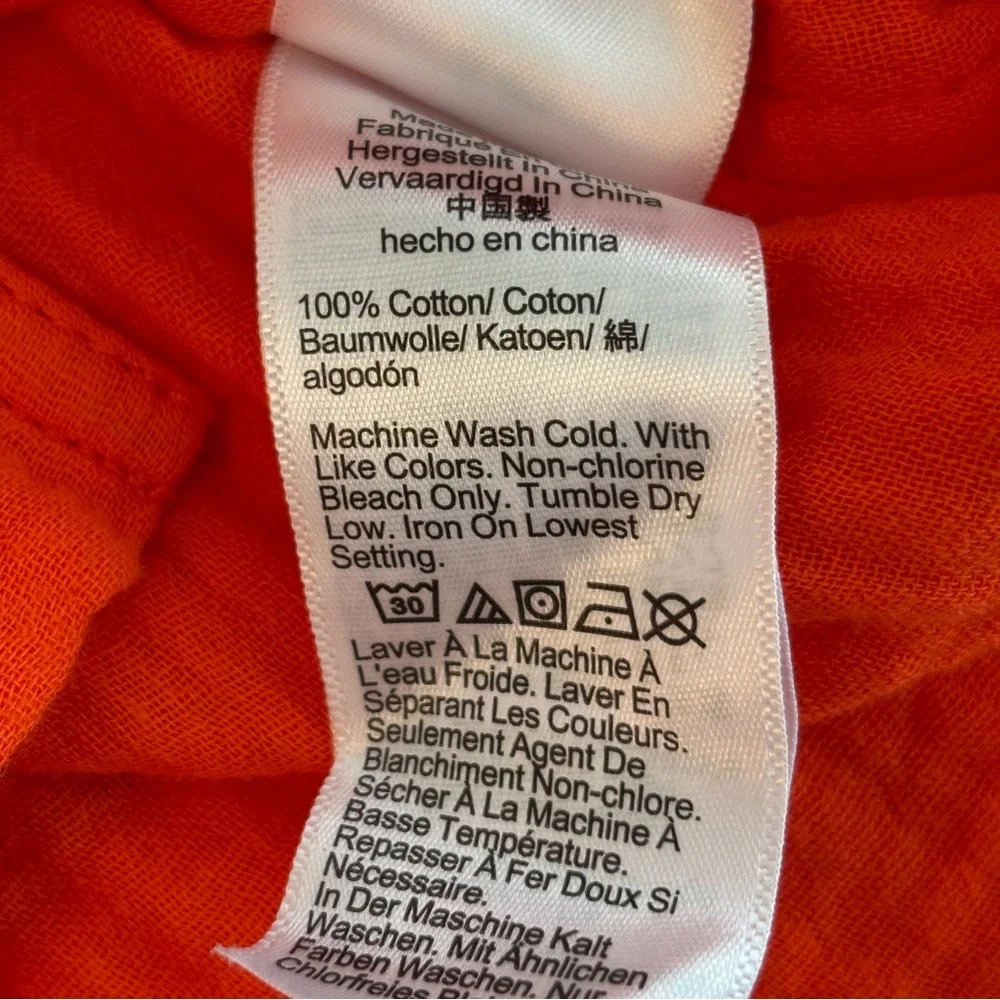 J. Crew Button Down Gauzy Top Women’s Size 4 Orange